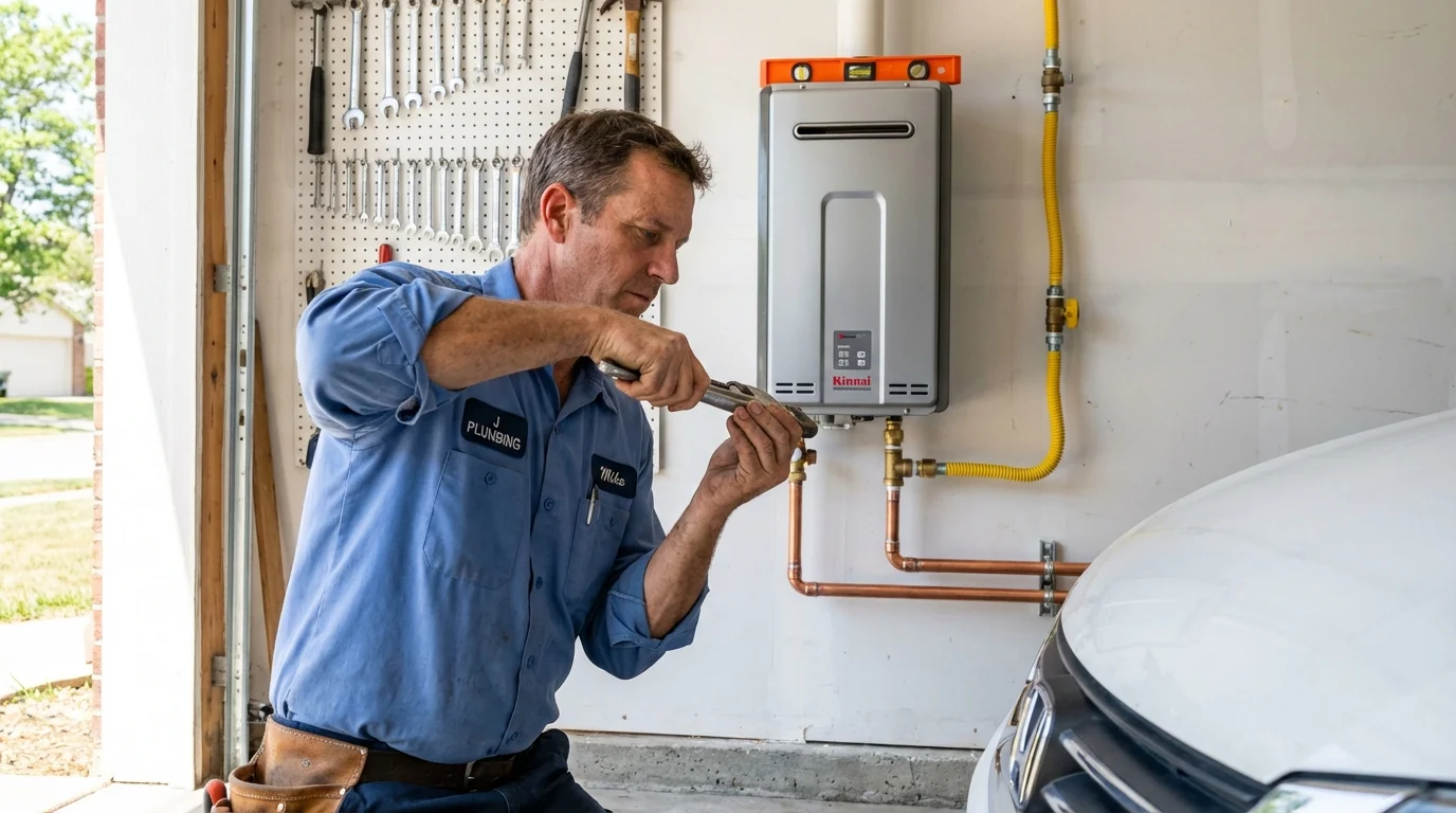 Tankless water heater installation by a Johns Plumbing LLC plumber in West Hills